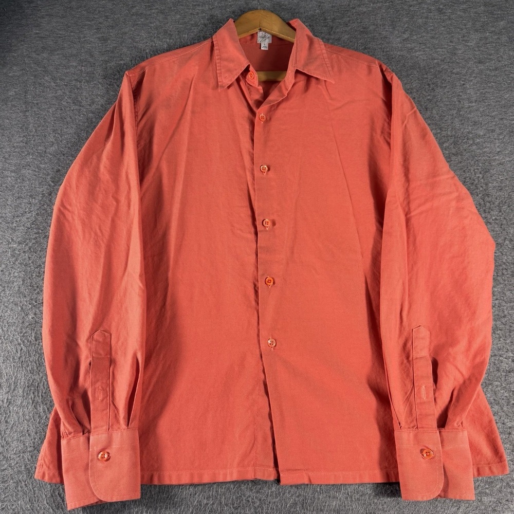 Craig Taylor Shirt Womens XL Coral Egyptian Cotton Button Down Made USA Office